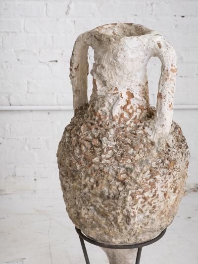 Antique Italian Earthenware Vessel on Iron Stand