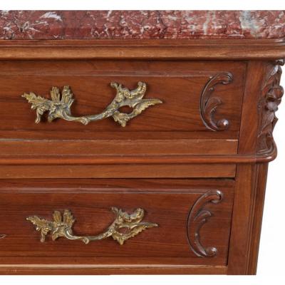 Antique Italian Gilt Bronze Mounted Walnut Commode