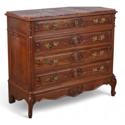 Antique Italian Gilt Bronze Mounted Walnut Commode