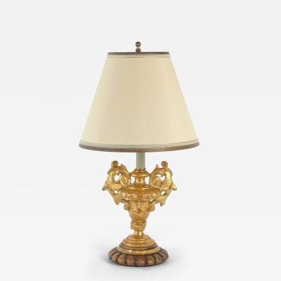 Antique Italian Giltwood Urn Now a Lamp