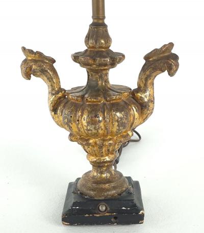 Antique Italian Giltwood Urn Now a Lamp
