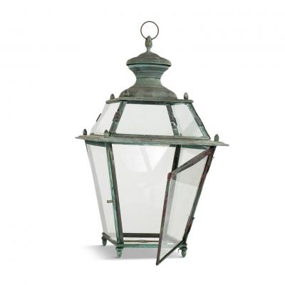 Antique Italian Glass Paneled Lantern