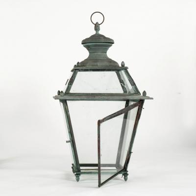 Antique Italian Glass Paneled Lantern
