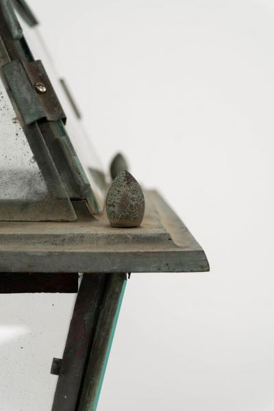 Antique Italian Glass Paneled Lantern