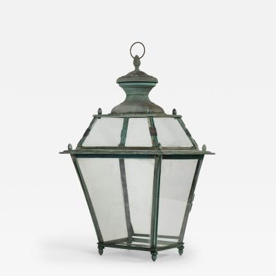 Antique Italian Glass Paneled Lantern
