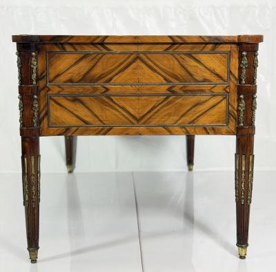 Antique Italian Louis XVI Walnut Bronze Leather Partner s Writing Desk