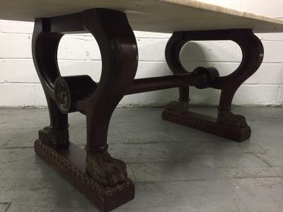 Antique Italian Marble Walnut Table