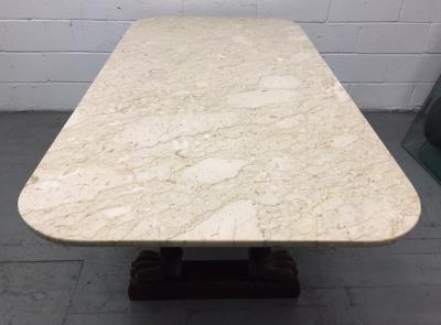 Antique Italian Marble Walnut Table