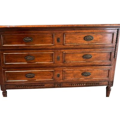 Antique Italian Neoclassical Fruitwood Commode Chest of Drawers