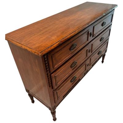 Antique Italian Neoclassical Fruitwood Commode Chest of Drawers