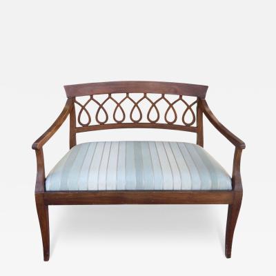 Antique Italian Neoclassical Style Spiral Back Fruitwood Settee