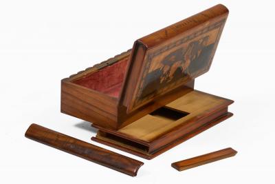 Antique Italian Sorrento Ware Puzzle Book Box