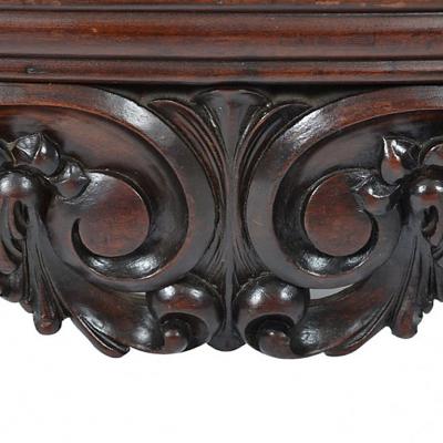 Antique Italian Walnut Carved Three Piece Suite of Sofa Two Armchairs