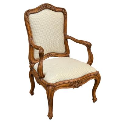 Antique Italian Walnut Fauteuil Arm Chair