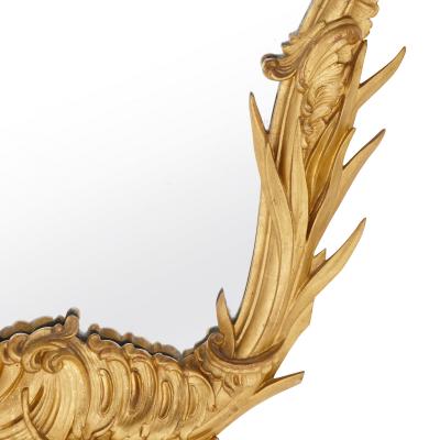 Antique Italian giltwood mirror in the Rococo style