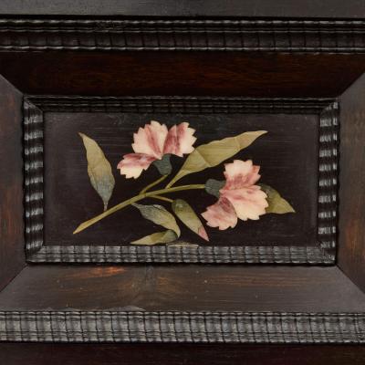 Antique Italian ormolu and hardstone mounted cabinet on stand