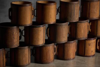 Antique Ittomasu Rice Measure Containers Japan Early 20th Century