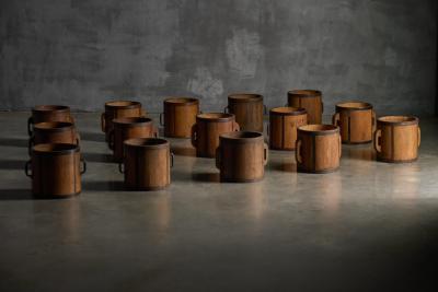 Antique Ittomasu Rice Measure Containers Japan Early 20th Century