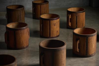 Antique Ittomasu Rice Measure Containers Japan Early 20th Century