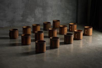 Antique Ittomasu Rice Measure Containers Japan Early 20th Century