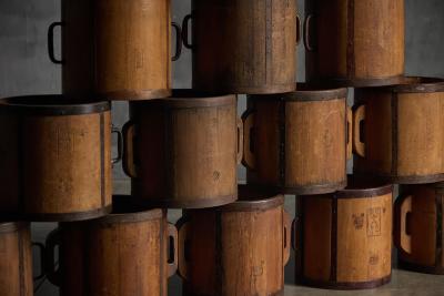 Antique Ittomasu Rice Measure Containers Japan Early 20th Century