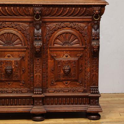 Antique Jacobean Carved Oak Cabinet