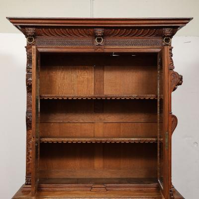 Antique Jacobean Carved Oak Cabinet