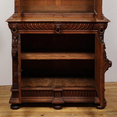 Antique Jacobean Carved Oak Cabinet