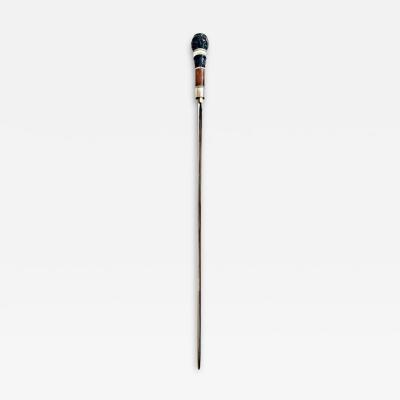 Antique Japanese Carved Silver Bone Dagger Walking Stick