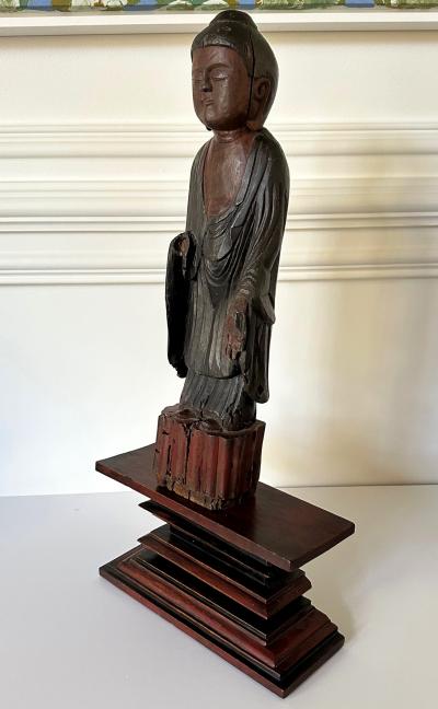Antique Japanese Carved Village Buddha Enku Style