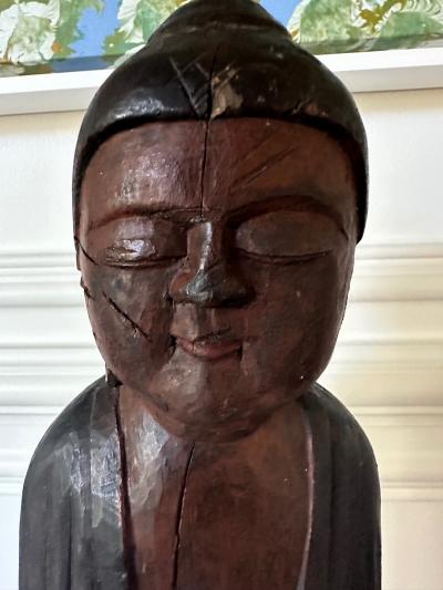 Antique Japanese Carved Village Buddha Enku Style
