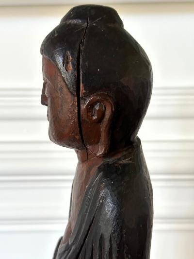 Antique Japanese Carved Village Buddha Enku Style