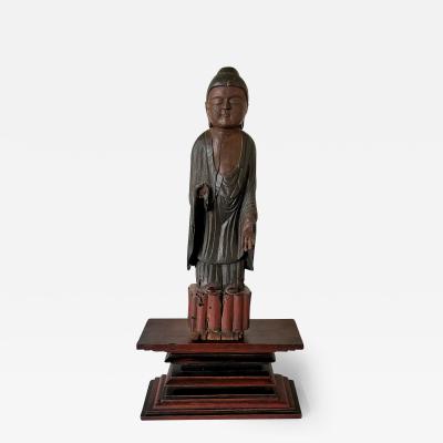 Antique Japanese Carved Village Buddha Enku Style