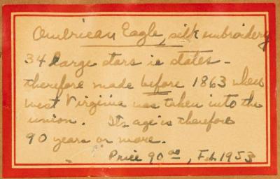 Antique Japanese Export Silk Embroidery Panel of American Union