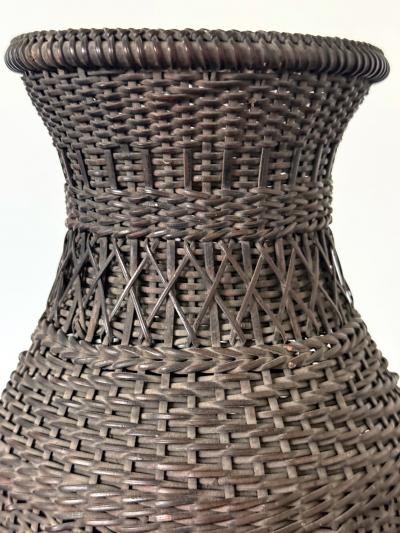 Antique Japanese Hanging Ikebana Bamboo Basket