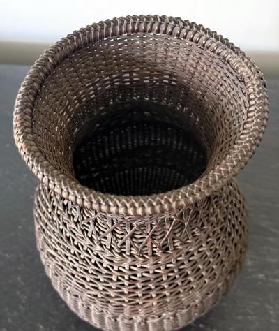 Antique Japanese Hanging Ikebana Bamboo Basket