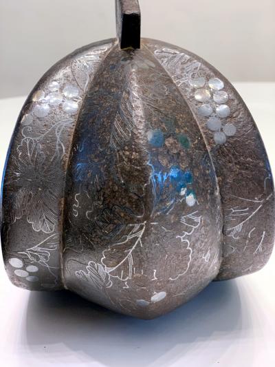 Antique Japanese Iron Stirrups with Silver Inlay