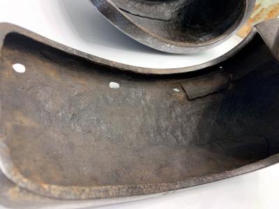 Antique Japanese Iron Stirrups with Silver Inlay