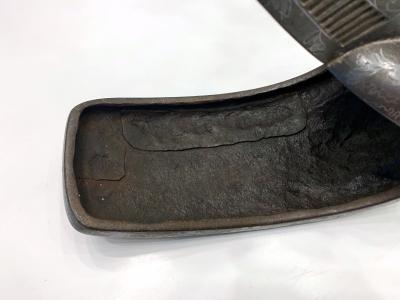 Antique Japanese Iron Stirrups with Silver Inlay