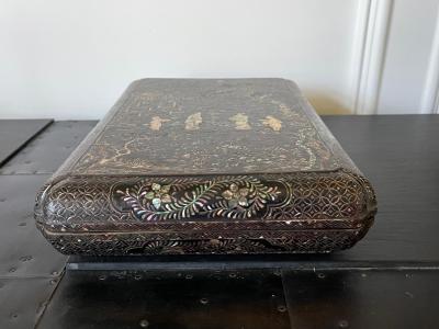 Antique Japanese Lacquer and Inlay Box from Ryukyu Island