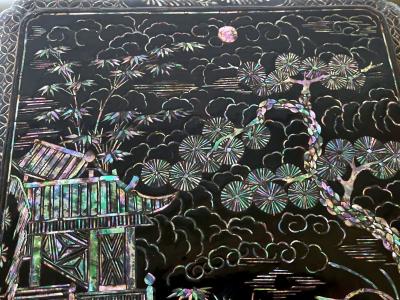 Antique Japanese Lacquer and Inlay Box from Ryukyu Island