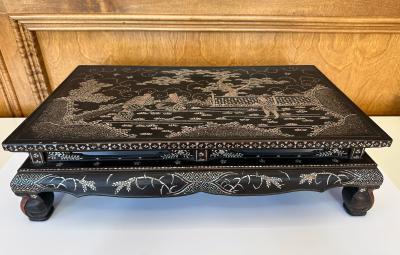 Antique Japanese Lacquer and Inlay Kang Table from Ryukyu Island