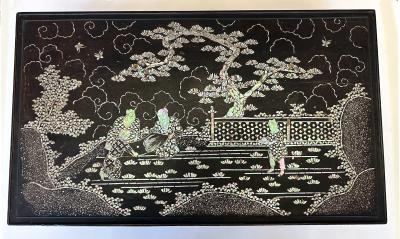 Antique Japanese Lacquer and Inlay Kang Table from Ryukyu Island