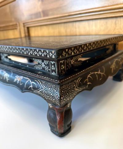Antique Japanese Lacquer and Inlay Kang Table from Ryukyu Island