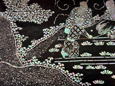 Antique Japanese Lacquer and Inlay Kang Table from Ryukyu Island