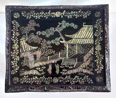 Antique Japanese Lacquer and Inlay Table from Ryukyu Islands