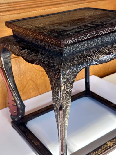 Antique Japanese Lacquer and Inlay Table from Ryukyu Islands