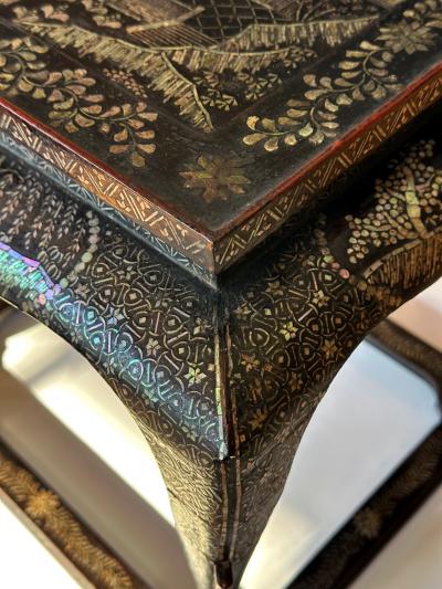 Antique Japanese Lacquer and Inlay Table from Ryukyu Islands