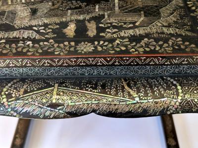 Antique Japanese Lacquer and Inlay Table from Ryukyu Islands