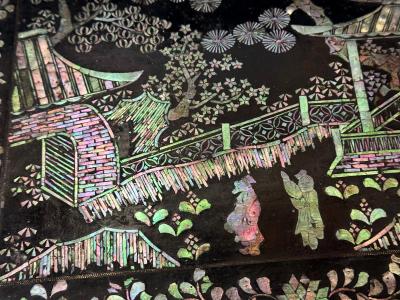 Antique Japanese Lacquer and Inlay Table from Ryukyu Islands